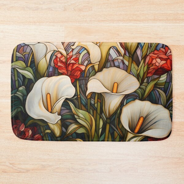 Item preview, Stained Glass Art Nouveau Calla Lily Garden designed and sold by Matt's Artificial Nature.