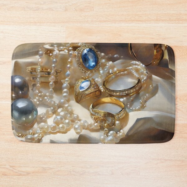 Item preview, Painting: Valuable jewelry made of gold, silver and platinum with pearls designed and sold by Didier Junk.