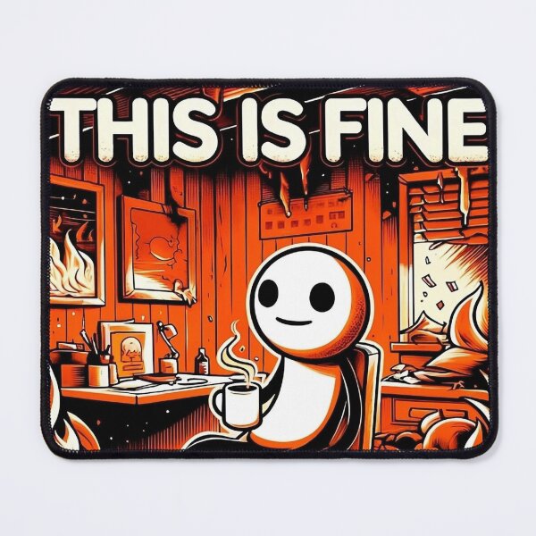 Item preview, This Is Fine' Meme Design - Humorous Graphic for Apparel & Accessories designed and sold by HoatzonClothing.