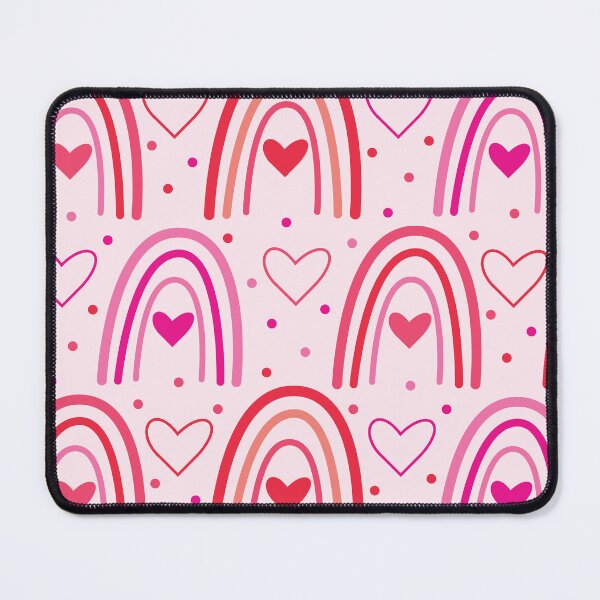 Item preview, Pink and Red Boho Rainbows with Hearts Pattern designed and sold by Yasminepatterns .