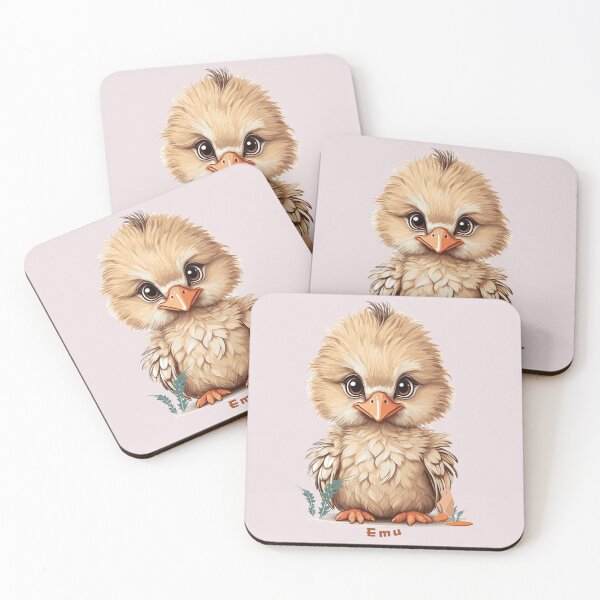 Item preview, Kawaii Emu Chick - Fluffy Feathers and Endearing Eyes designed and sold by MvuuStudio.