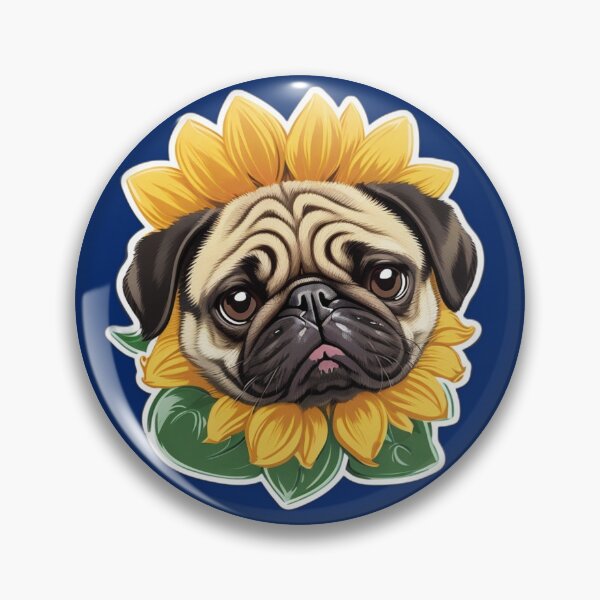 Item preview, Pug Sunflower Face Cute Pug T Shirt Merch designed and sold by PRINTS2HOT.
