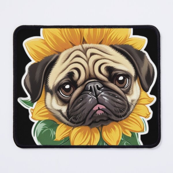 Item preview, Pug Sunflower Face Cute Pug T Shirt Merch designed and sold by PRINTS2HOT.