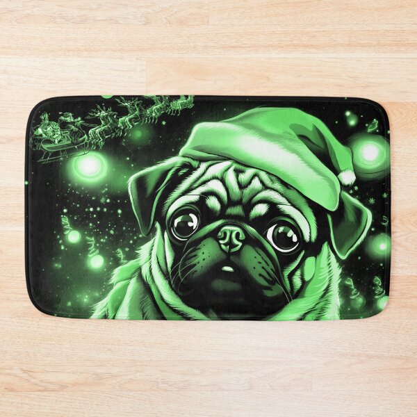 Item preview, Pug HAPPY HOLIDAYS 76 MERRY CHRISTMAS    designed and sold by RedBluffTraders.