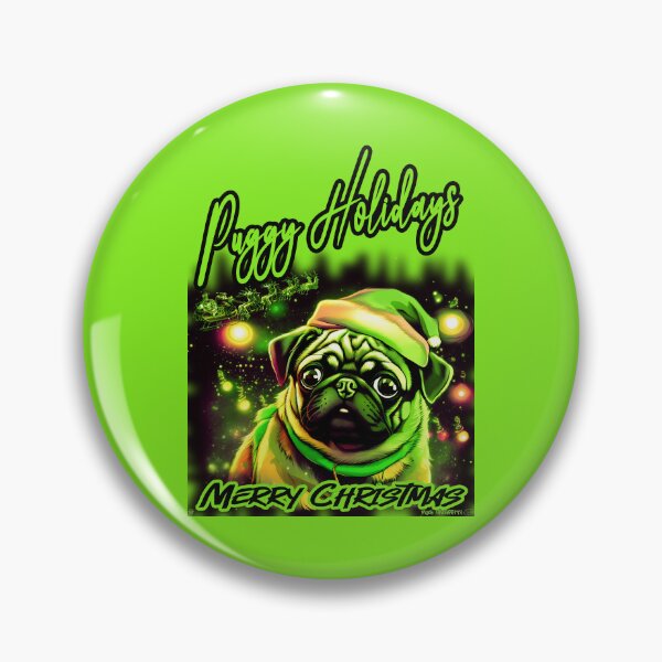 Item preview, Pug HAPPY HOLIDAYS 76 MERRY CHRISTMAS PUGGY HOLIDAYS designed and sold by RedBluffTraders.
