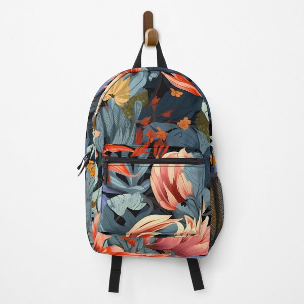 Item preview, Protea Blaze - Fiery Floral Elegance on Cool Blue designed and sold by FernsbyDesign.