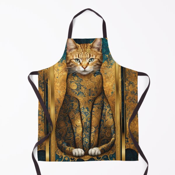 Artikelvorschau, Goldene Katzen - Von Gustav Klimt inspirierte goldene Muster, dekorative Kunst entworfen und verkauft von Butler in the Home.