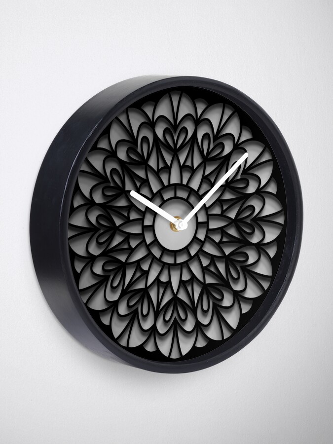 Download Schwarz 3d Mandala Uhr Von Vmladin Redbubble