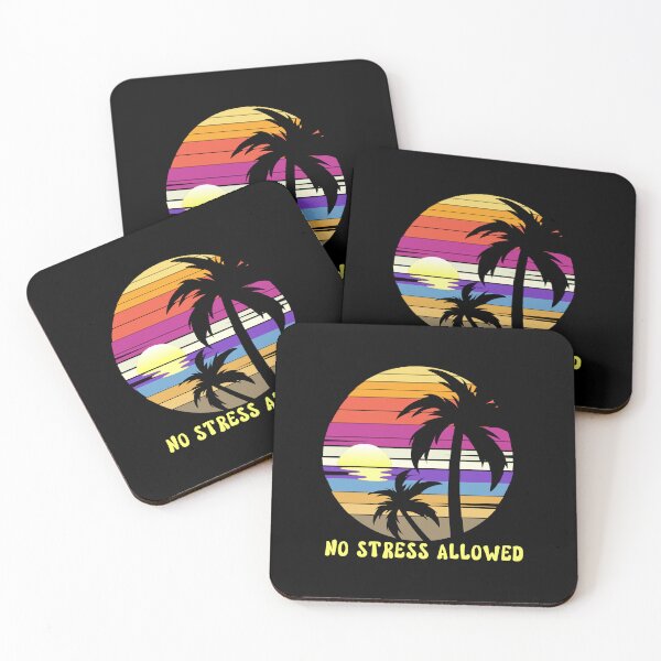Item preview, Chase Sunsets, Not Stress: Retro Caribbean Sunset Art - 'No Stress Allowed' Décor designed and sold by Sun Sand & Sea Art.