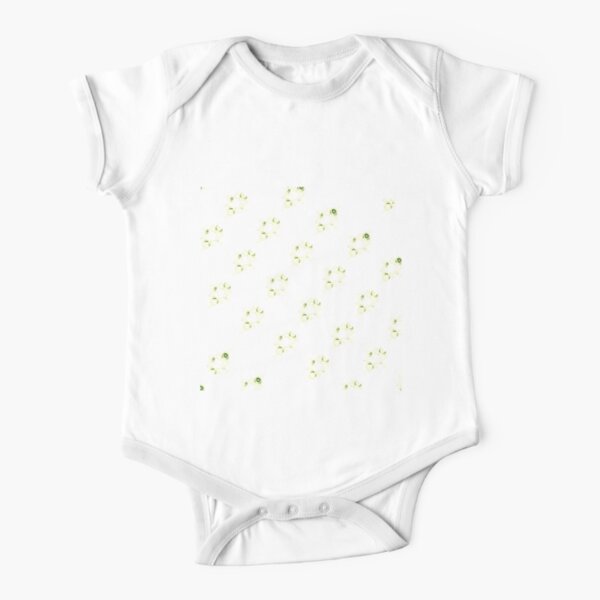 Cream canal flowers Short Sleeve Baby One-Piece