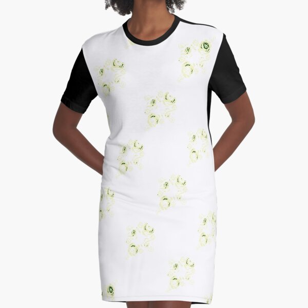 Cream canal flowers Graphic T-Shirt Dress