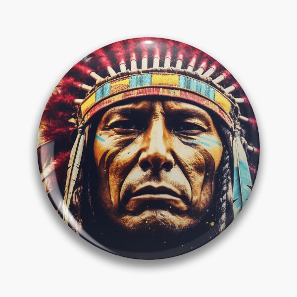 Item preview, Colorful Portrait of a Native American designed and sold by Lamarcy.