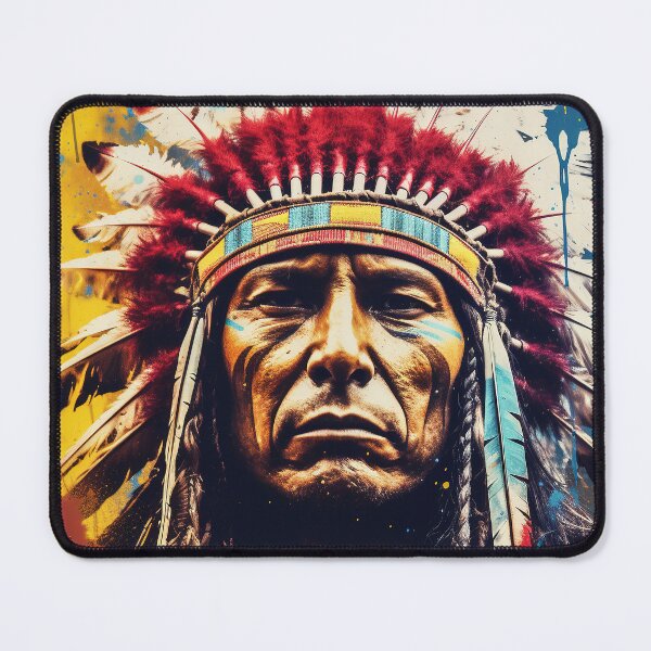 Item preview, Colorful Portrait of a Native American designed and sold by Lamarcy.