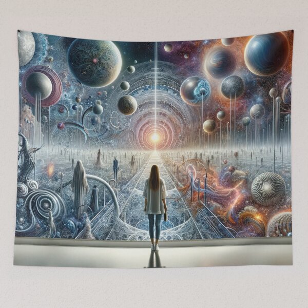 Item preview, Woman at the Precipice of the Multiverse  designed and sold by Newpixelland.
