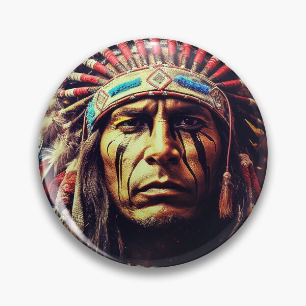 Item preview, Vibrant Spirit Portrait of a Native American Man designed and sold by Lamarcy.