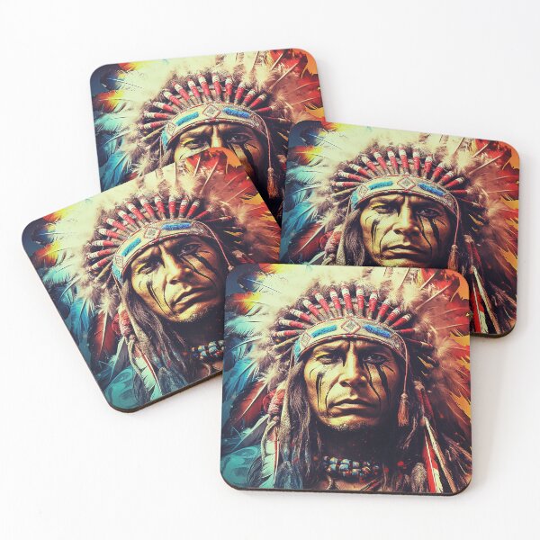 Item preview, Vibrant Spirit Portrait of a Native American Man designed and sold by Lamarcy.
