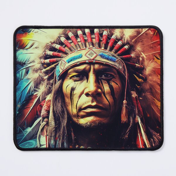 Item preview, Vibrant Spirit Portrait of a Native American Man designed and sold by Lamarcy.