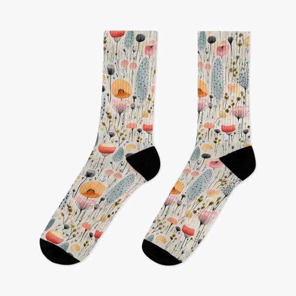 Item preview, Cute Cartoonish Pastel Flowers and Trees Pattern - Whimsical Nature Design designed and sold by sweet1342.