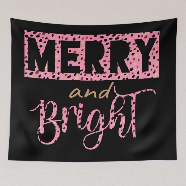 Item preview, Merry and Bright Cute Pink Leopard print, Merry Christmas designed and sold by GirlGlowGraphic.