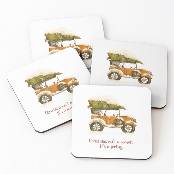 Item preview, Christmas Is A Feeling Red-White Vintage Car designed and sold by Quote Gallery.