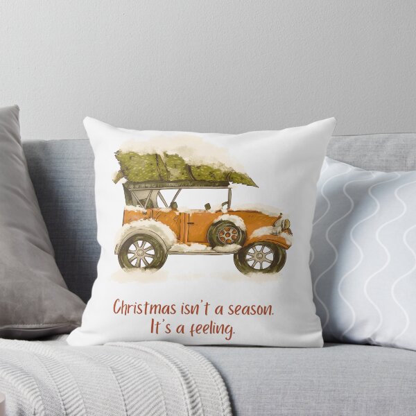 Item preview, Christmas Is A Feeling Red-White Vintage Car designed and sold by Quote Gallery.