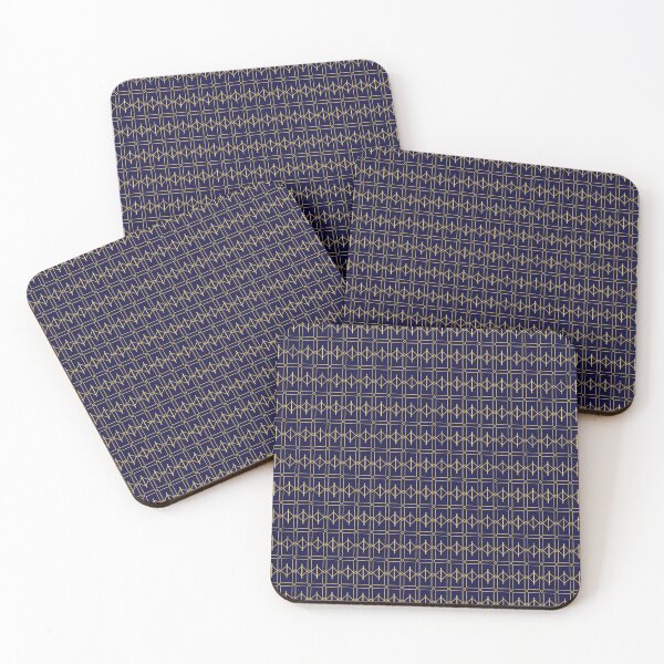 Item preview, Abstract Geometry - Seamless Gold and Blue Patterns designed and sold by Looming Lines.