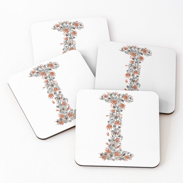 Item preview, Orange and Sage Watercolor Floral Monogram I designed and sold by serafineaandd.