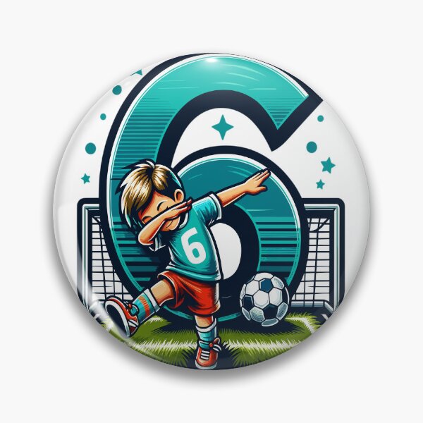 Aperçu de l'œuvre Idée maillot anniversaire foot garçon 6 ans créée et vendue par druckfun.