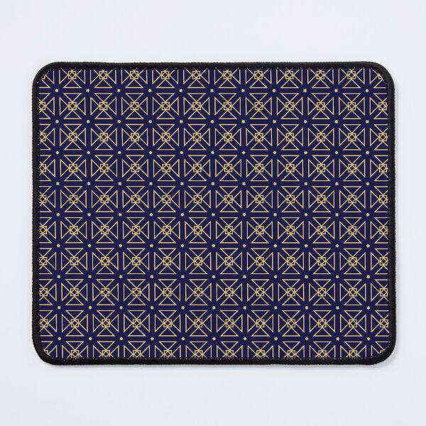 Item preview, Ethereal Patterns - Seamless Blue and Gold Geometric Art designed and sold by Looming Lines.