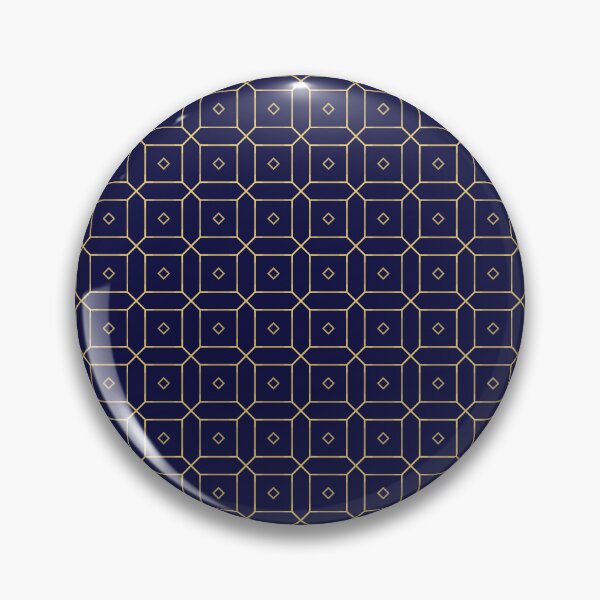 Item preview, Symmetric Elegance - Seamless Blue and Gold Geometric Patterns designed and sold by Looming Lines.