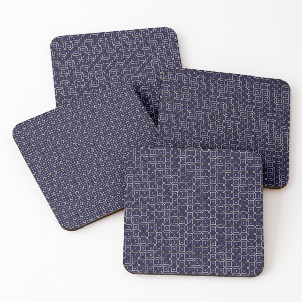 Item preview, Symmetric Elegance - Seamless Blue and Gold Geometric Patterns designed and sold by Looming Lines.