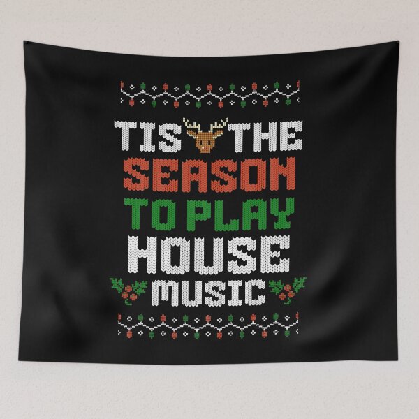 Item preview, HOUSE MUSIC  - Tis The Season Christmas (white) designed and sold by Discothreadz.