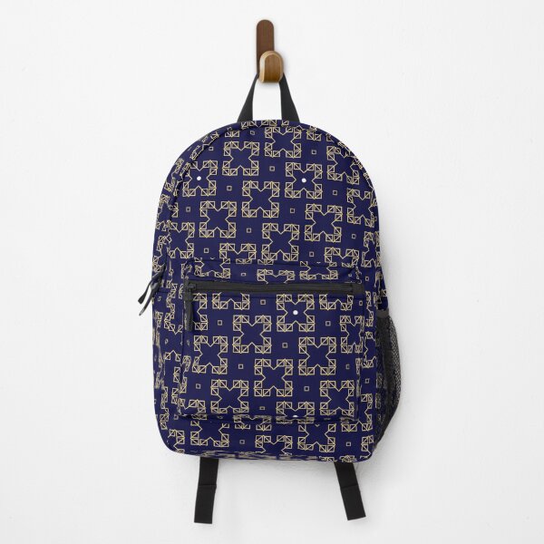 Item preview, Modern Geometry in Seamless Gold and Blue Patterns designed and sold by Looming Lines.