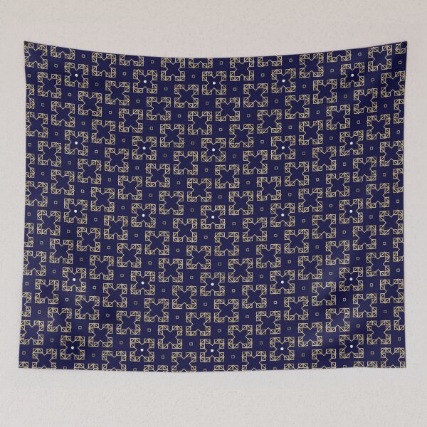 Item preview, Modern Geometry in Seamless Gold and Blue Patterns designed and sold by Looming Lines.