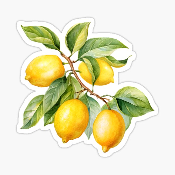 Item preview, Lemon branch watercolor art designed and sold by New-School-Wave.