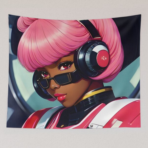 Item preview, Pink Valkyrie | Black Anime Girl designed and sold by blackanimemecca.