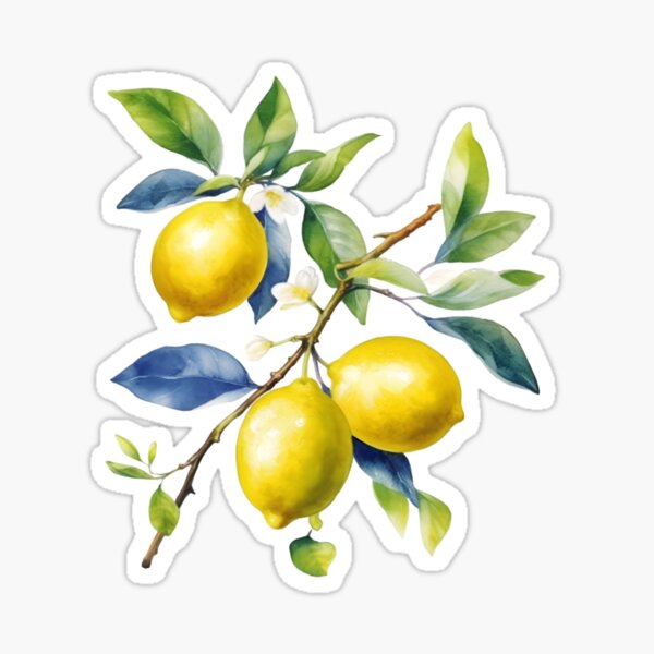 Item preview, Lemon branch watercolor art designed and sold by New-School-Wave.