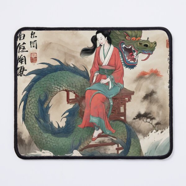 Item preview, Oriental girl and dragon designed and sold by Luhgoveiia.