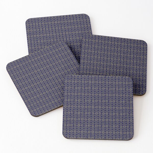 Item preview, Ethereal Geometry- Seamless Gold and Blue Patterns designed and sold by Looming Lines.