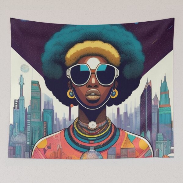 Item preview, Afrofuturism art print  designed and sold by Roxburylane.
