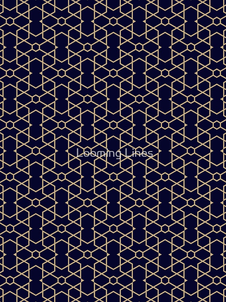 Thumbnail 4 of 4, iPhone Case, Abstract Azure Pattern  - Seamless Gold Geometry designed and sold by Loomline.