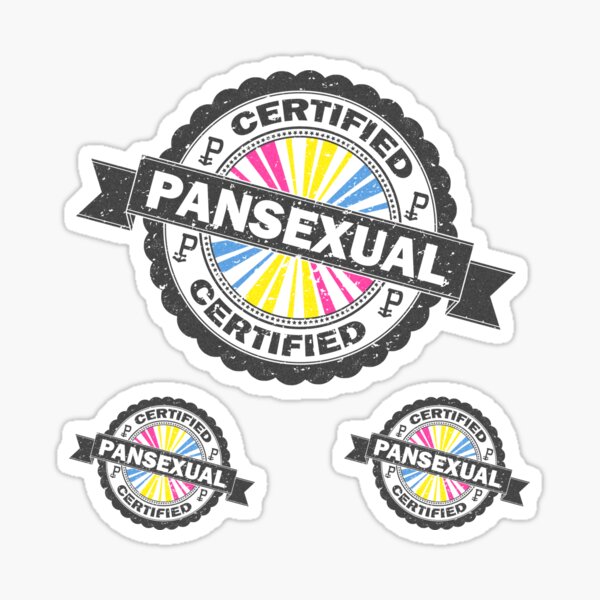 Certified Pansexual Pride Seal of Approval with Pride Flag Background Sticker