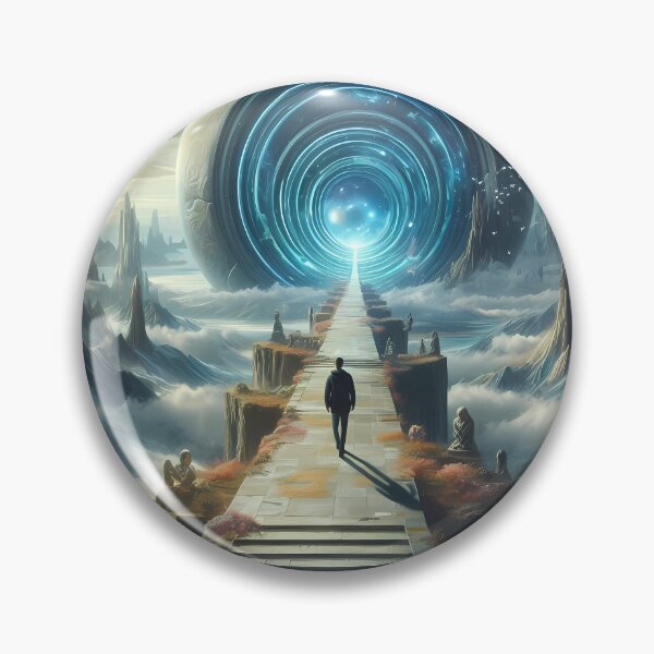 Item preview, Surreal landscape of a man standing in front of a portal designed and sold by DragonPurple.