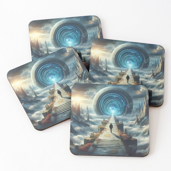 Item preview, Surreal landscape of a man standing in front of a portal designed and sold by DragonPurple.