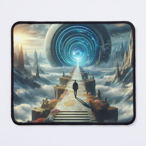 Item preview, Surreal landscape of a man standing in front of a portal designed and sold by DragonPurple.