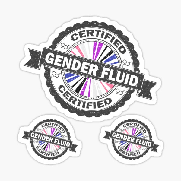 Certified Gender Fluid Pride Seal of Approval with Pride Flag Background Sticker