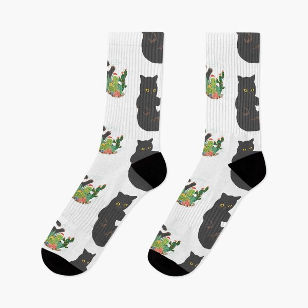Item preview, Christmas Cactus and Black Cat designed and sold by chillaxcats.