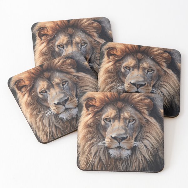 Item preview, Majestic African Lion in Oil: A Hyperrealistic Portrait designed and sold by ABArtByAlexST.