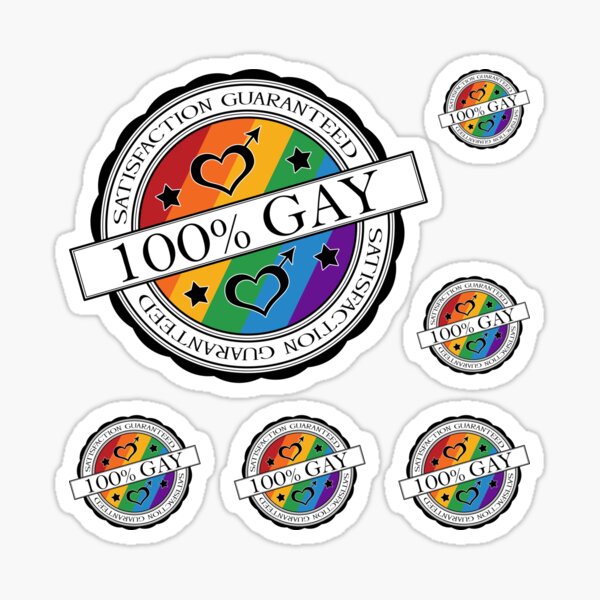 100% Satisfaction Guaranteed Gay Pride Rainbow Stamp of Approval Sticker