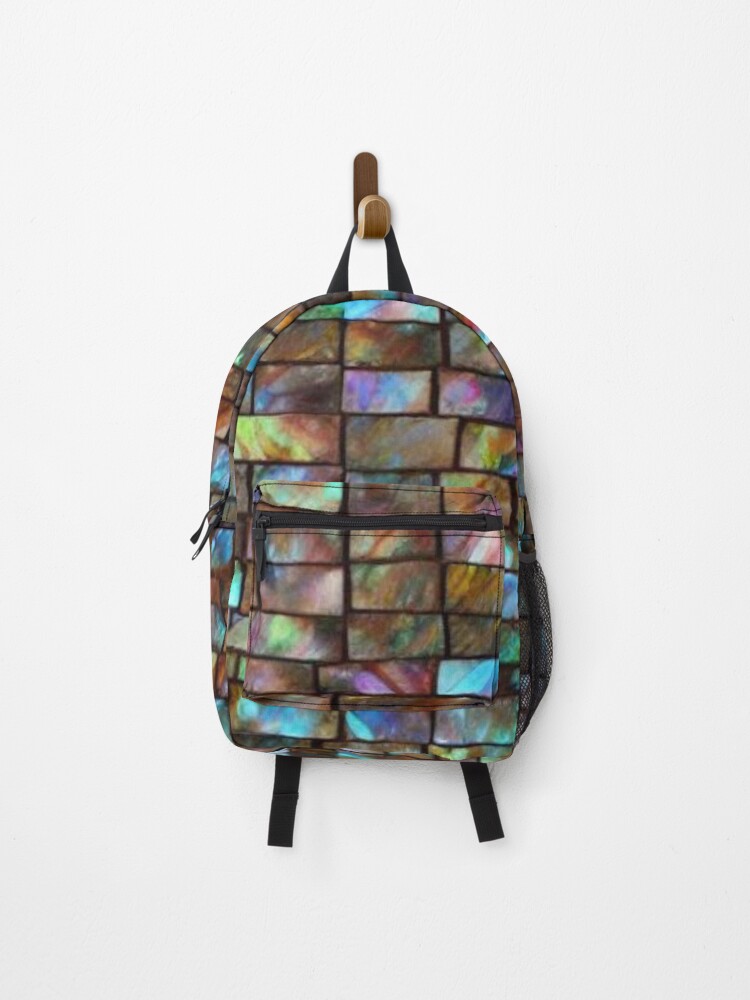 Thumbnail 1 of 3, Backpack, Abalone Shell Abstract Pattern designed and sold by calibrit.